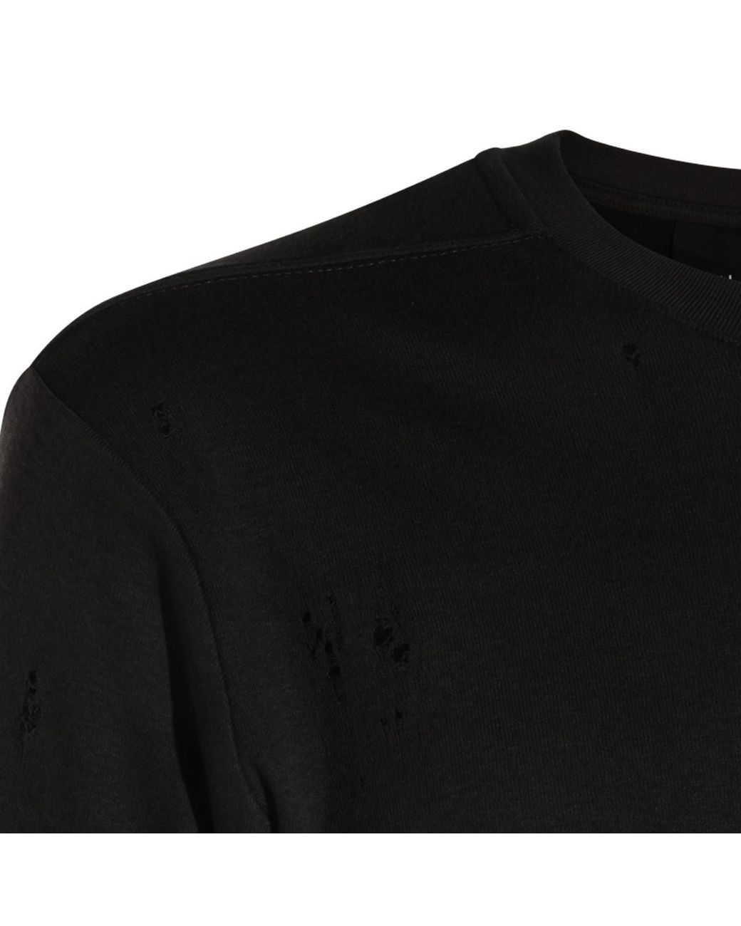 Thom Krom Black Distressed Long-Sleeve T-Shirt for men