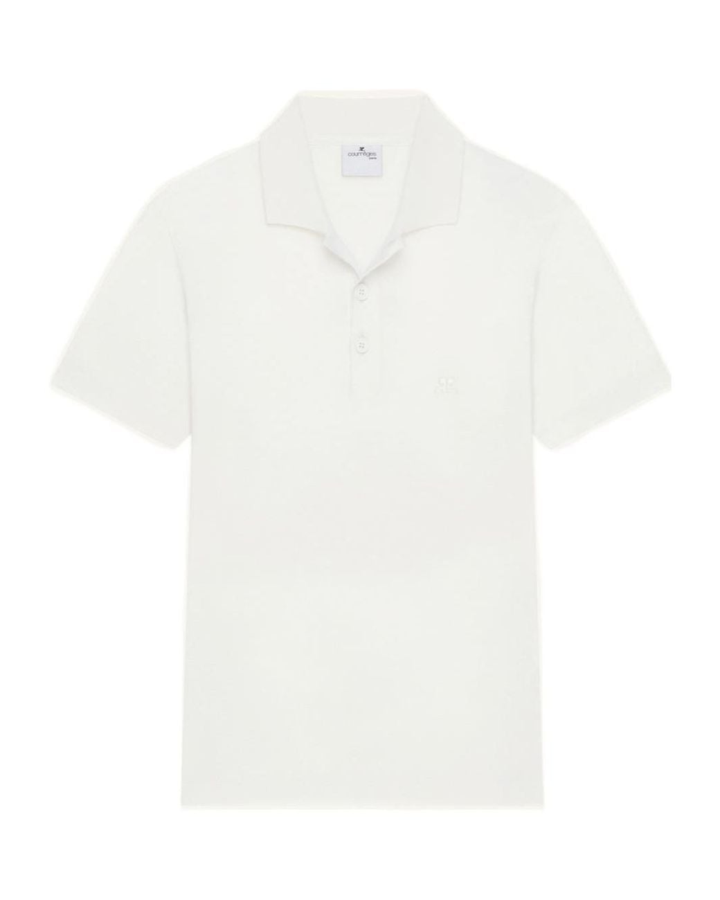 Courreges White Courrèges Logo Embroidered Polo Shirt for men