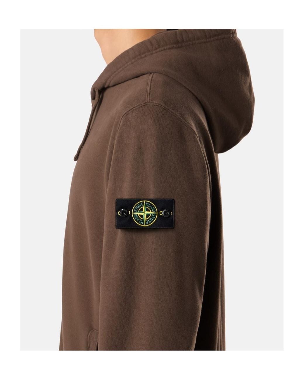 Stone Island Brown Regular-Fit Zip-Up Hooded Sweatshirt With Ribbed Inserts for men