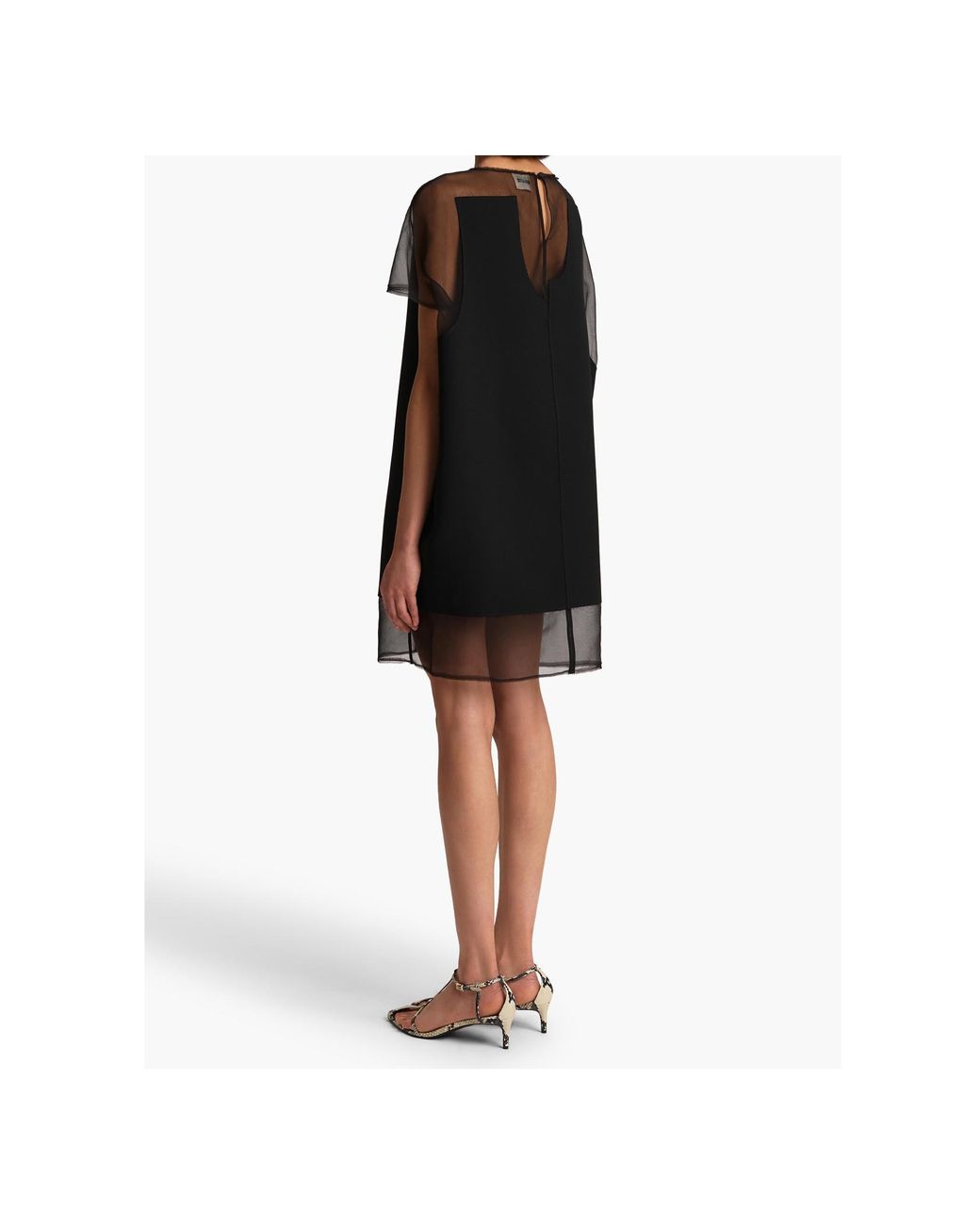 Khaite Black Winona Short Sleeved Mini Dress