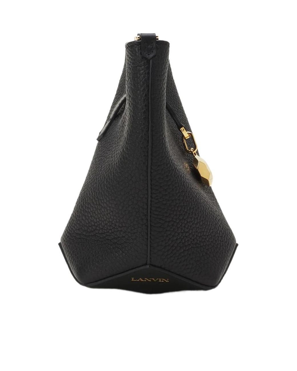 Lanvin Black Studded Drawstring Crossbody Bag