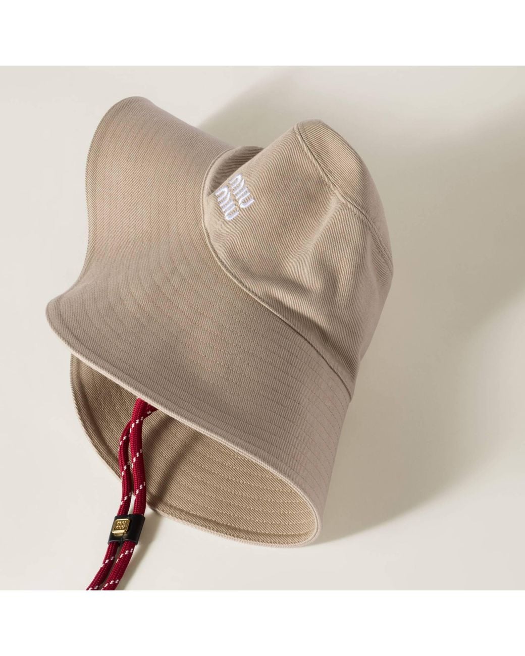 Miu Miu White Logo-Embroidered Bucket Hat
