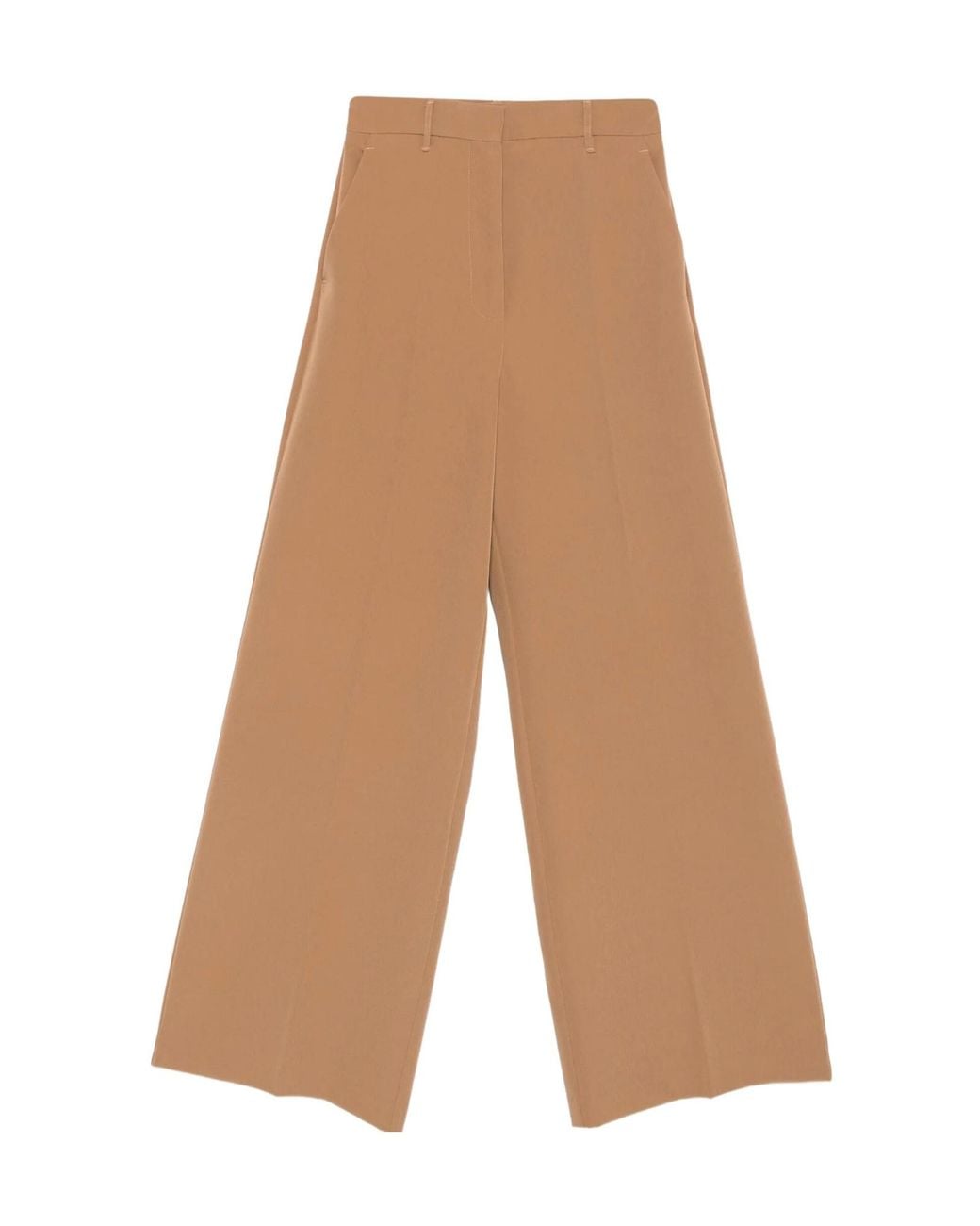 ERMANNO FIRENZE Natural Pressed-Crease Wide-Leg Trousers