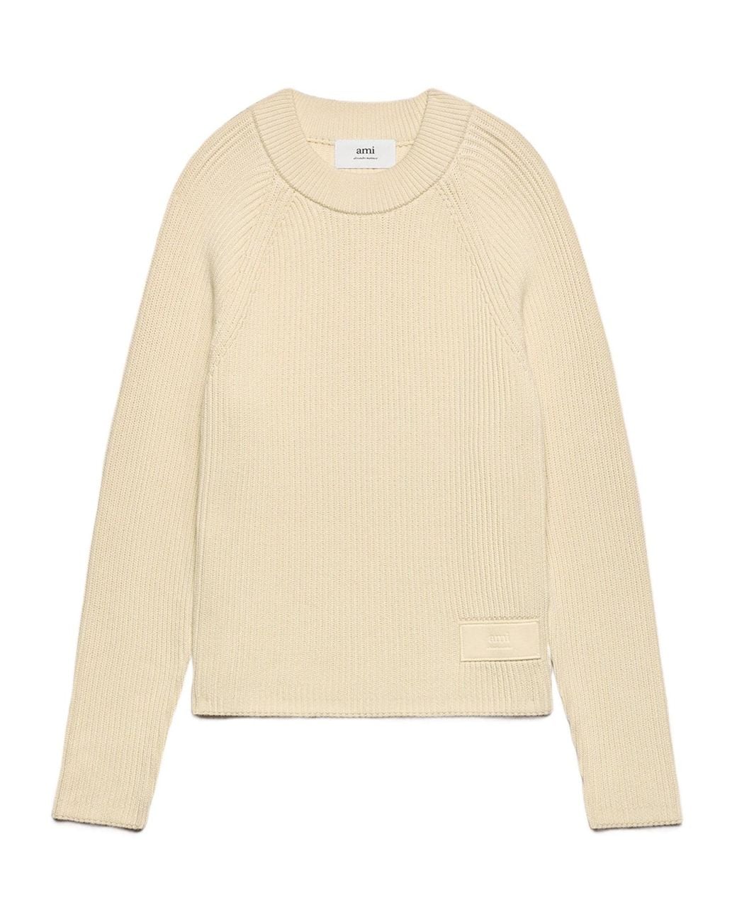 AMI Natural Ami Crewneck Knitted Jumper for men