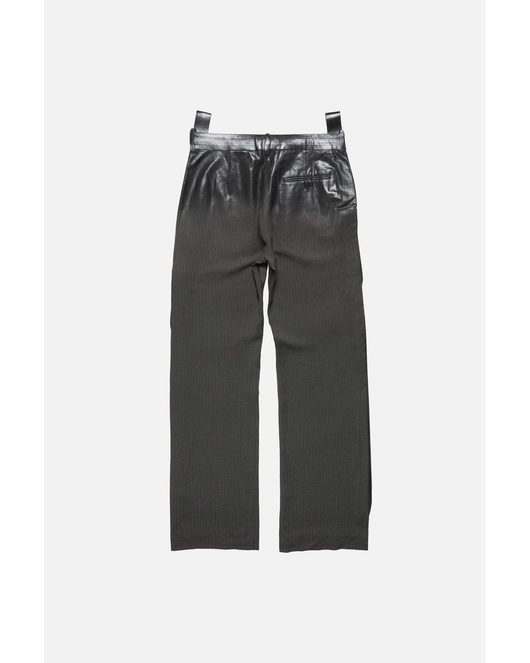 Acne Gray Buckle-Detail Trousers