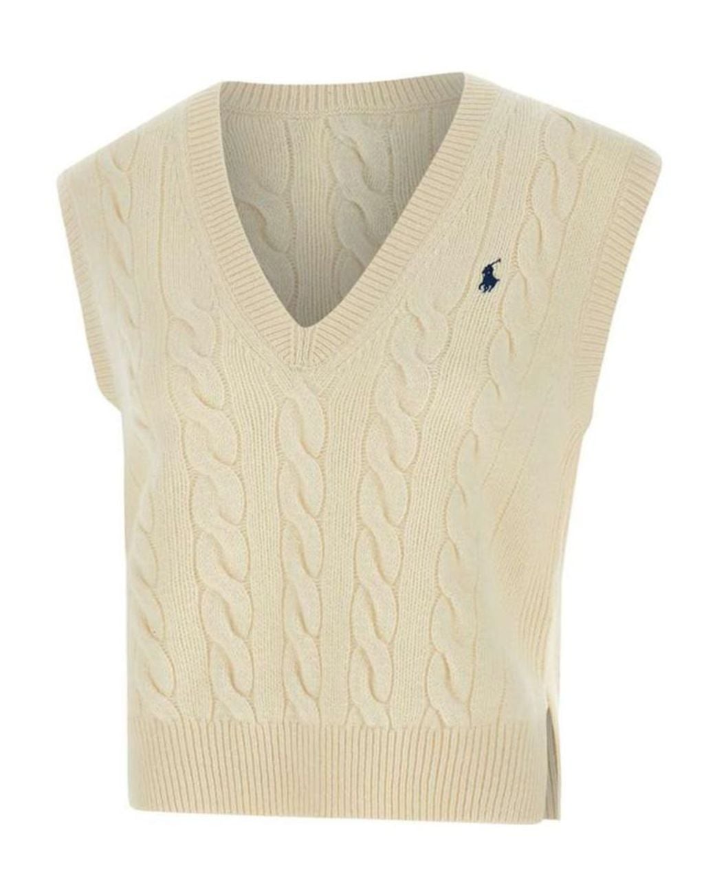 Polo Ralph Lauren Natural Sleeveless Knitted Sweater