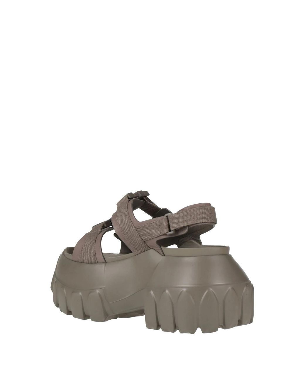 Rick Owens Gray Minimalist Elastic Strap Block-Heel Sandals