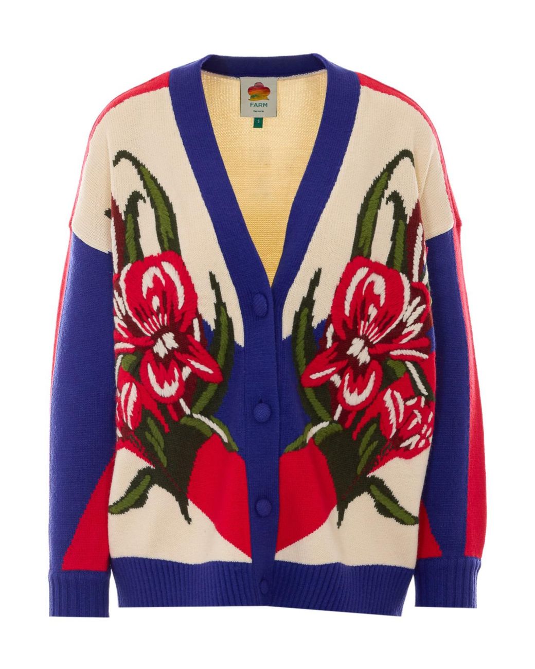 Farm Rio Red Long-Sleeve Knit Cardigan