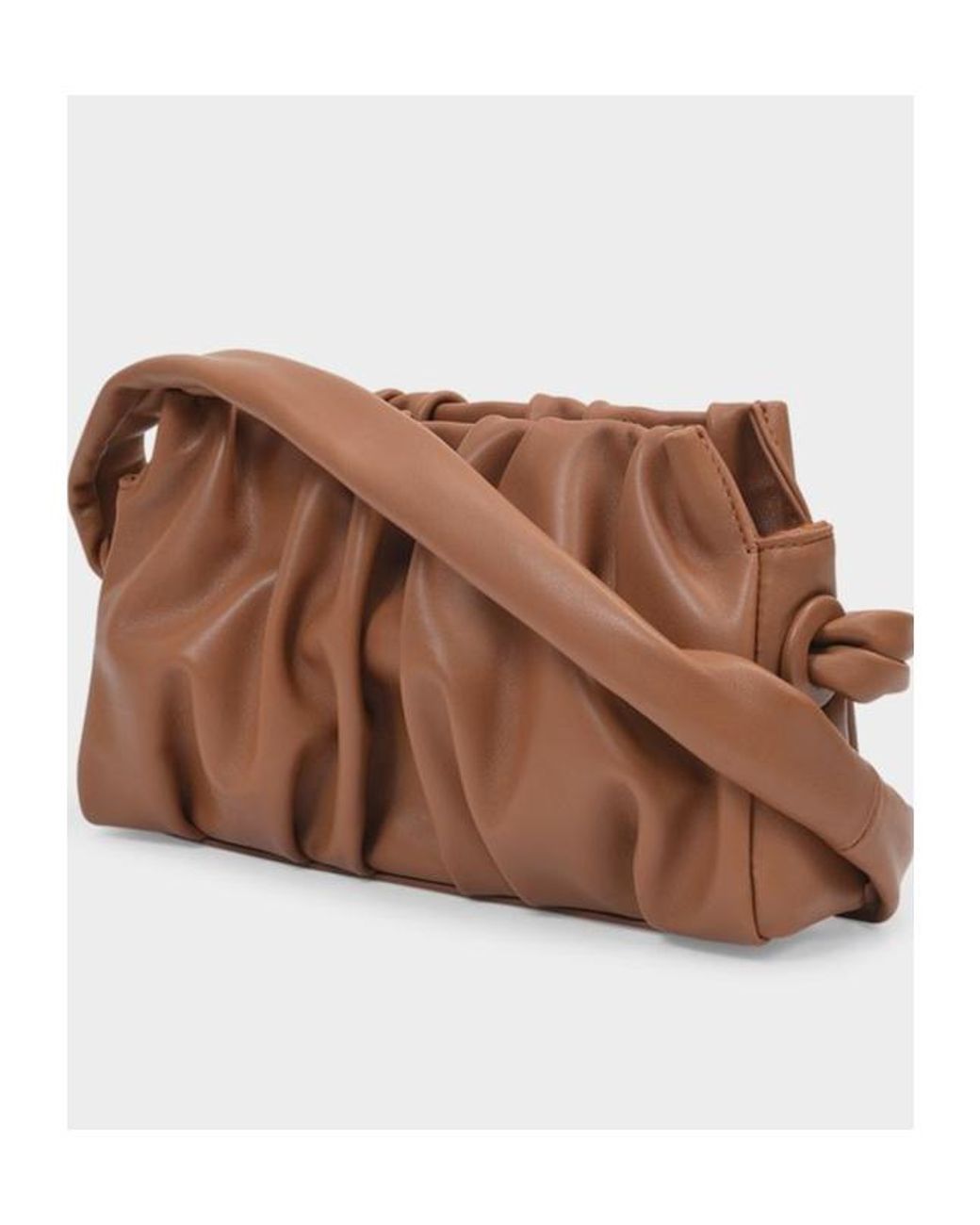 Elleme Brown Elleme Ruched Detail Vague Shoulder Bag