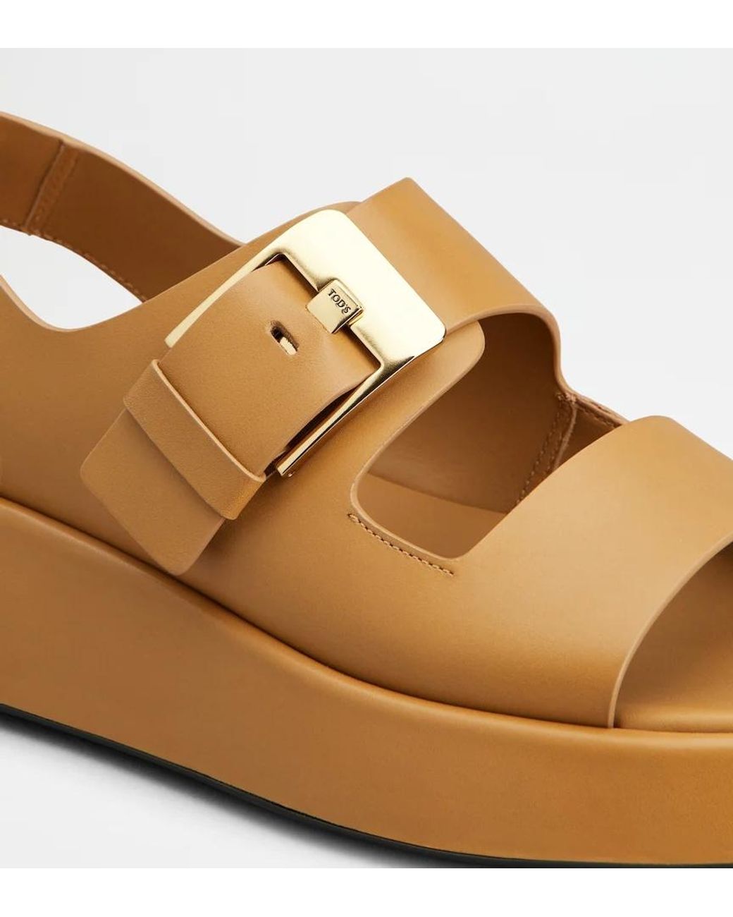 Tod's Brown Buckle-Strap Platform Sandals