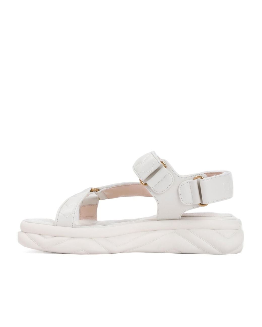 Gucci White Double G Sandals