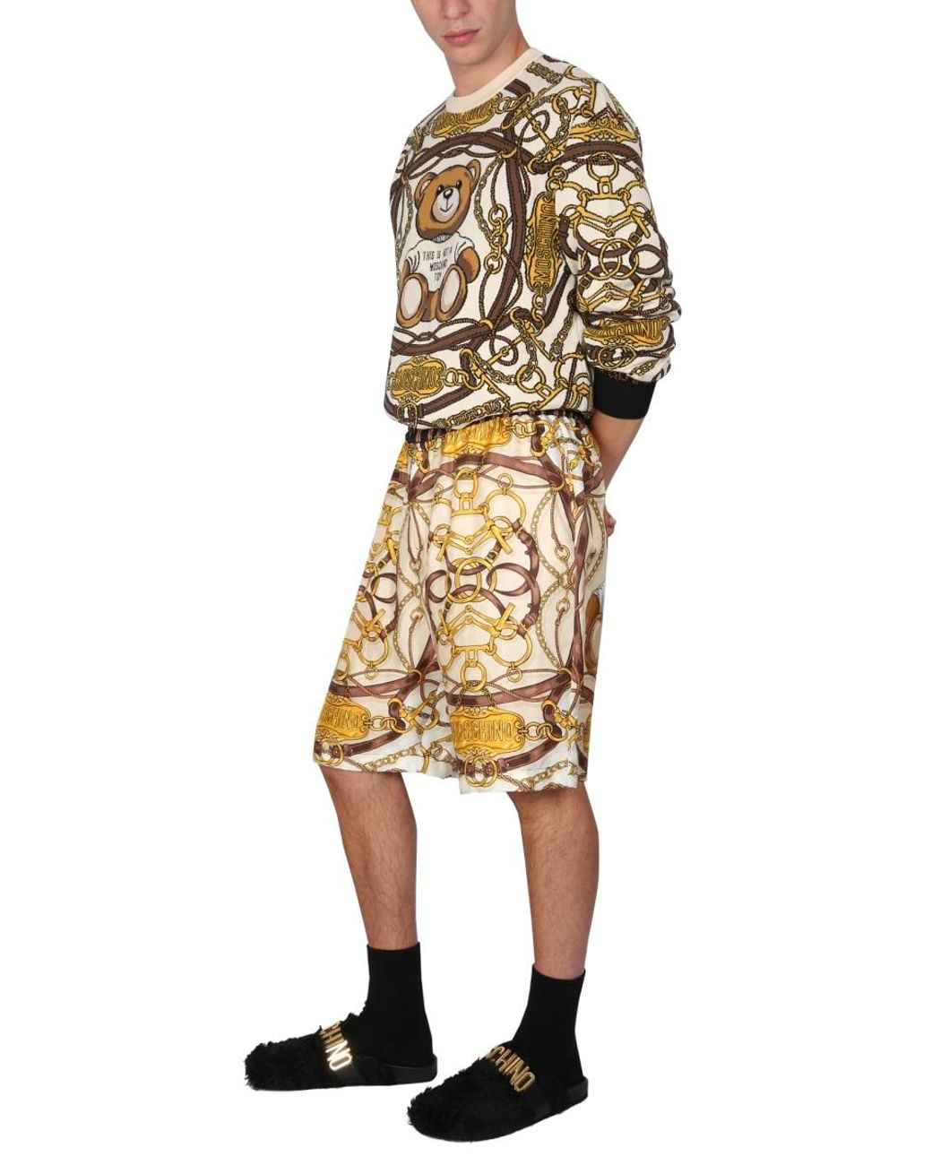 Moschino Metallic Printed Shorts for men