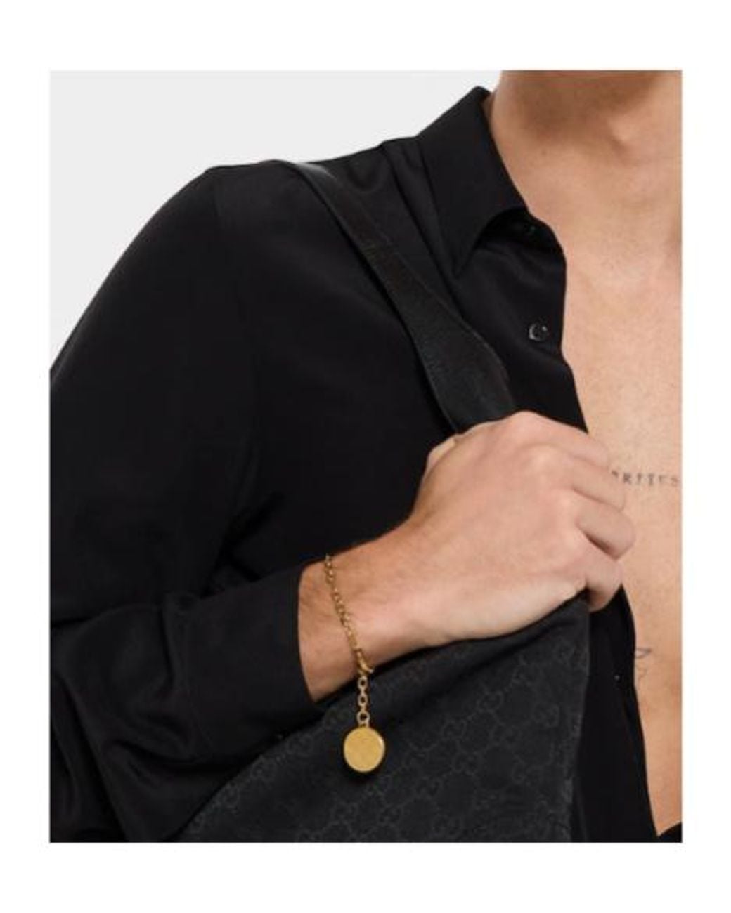 Gucci Metallic Gg Motif Charm Chain Bracelet