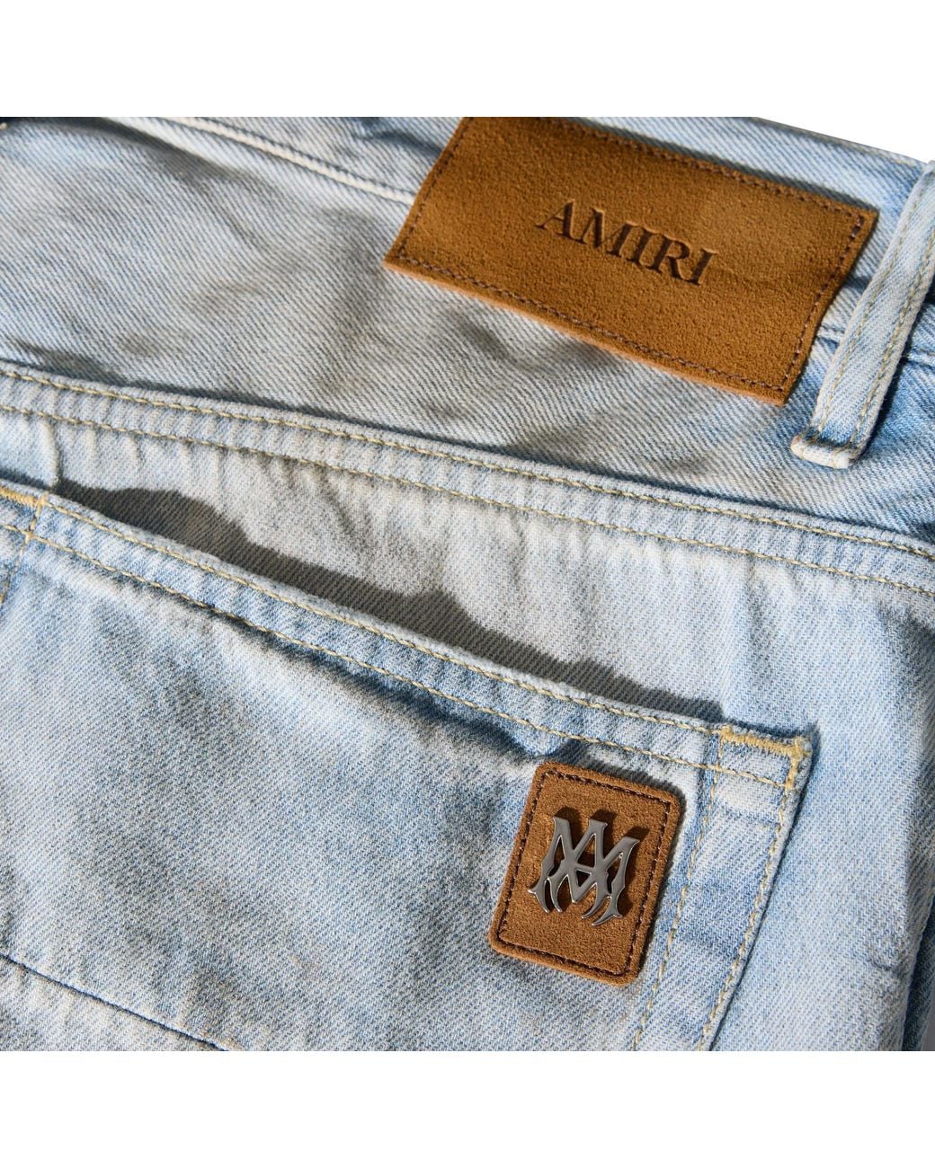 Amiri Blue Wide Leg Denim Jeans for men