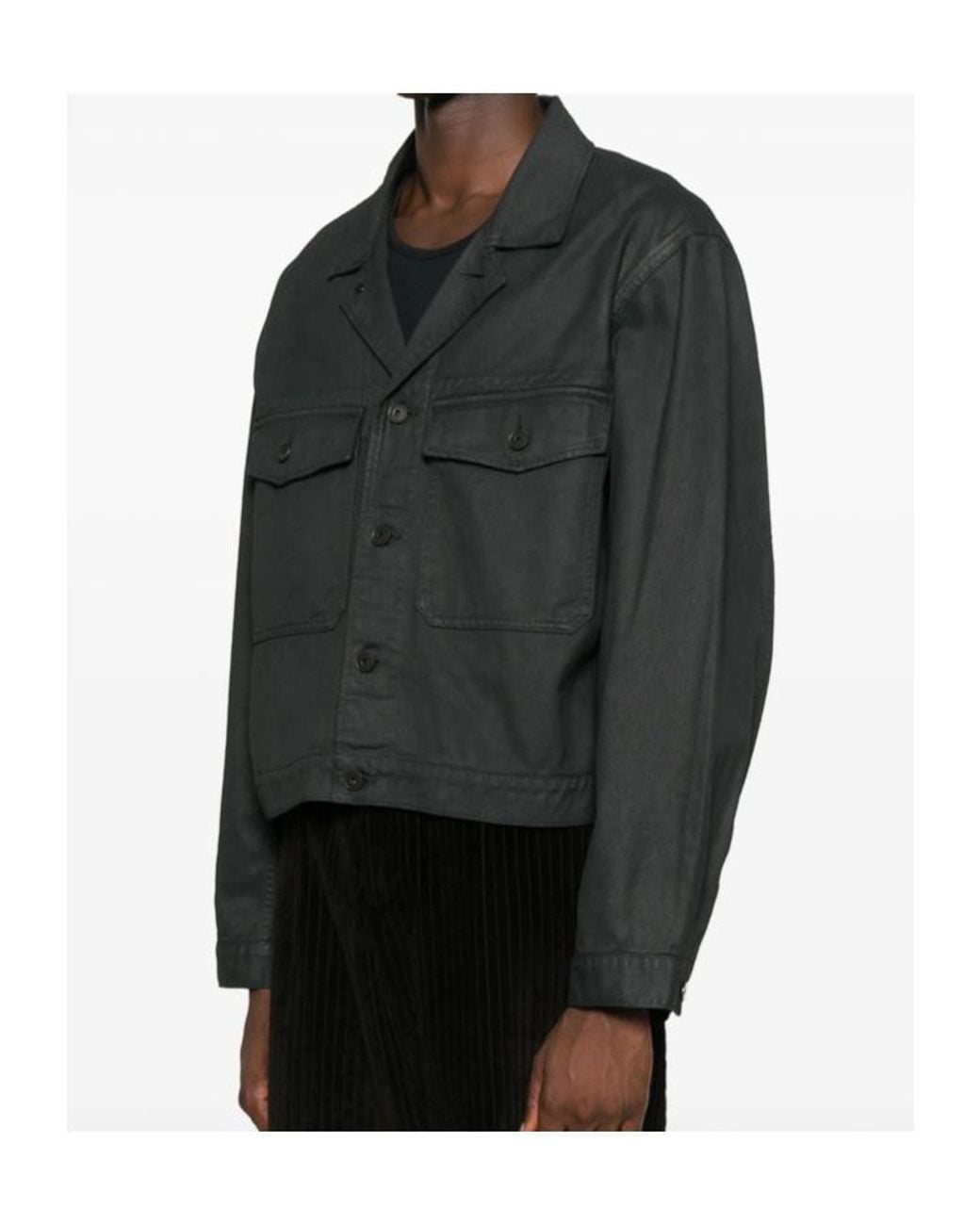 Lemaire Black Cotton Shirt Jacket for men