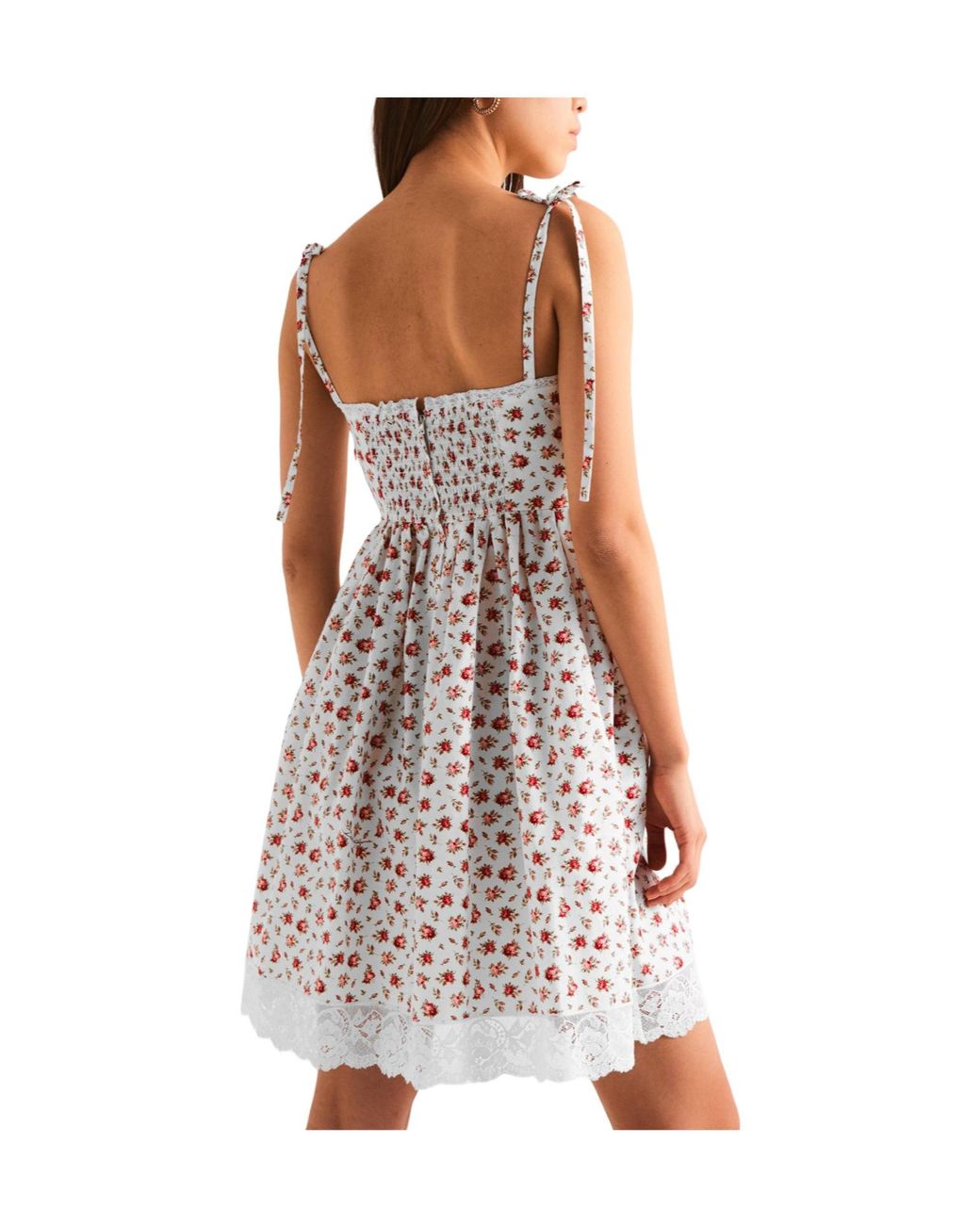 Dolce & Gabbana White Floral Print Camisole Midi Dress