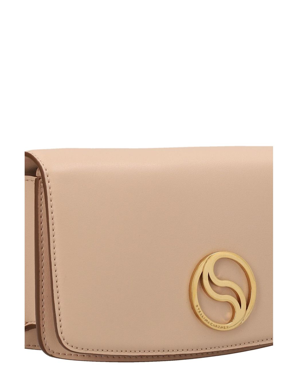 Stella McCartney Natural S Wave Plaque Crossbody Bag