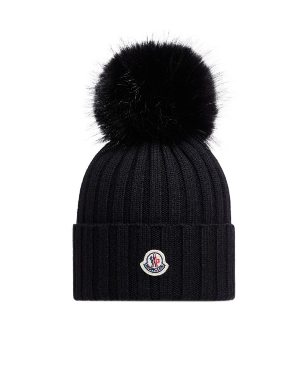 Moncler Black Logo Patch Beanie