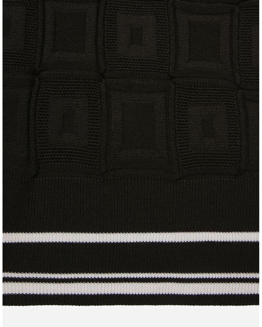 Dolce & Gabbana Black Logo-Embroidered Polo Shirt for men