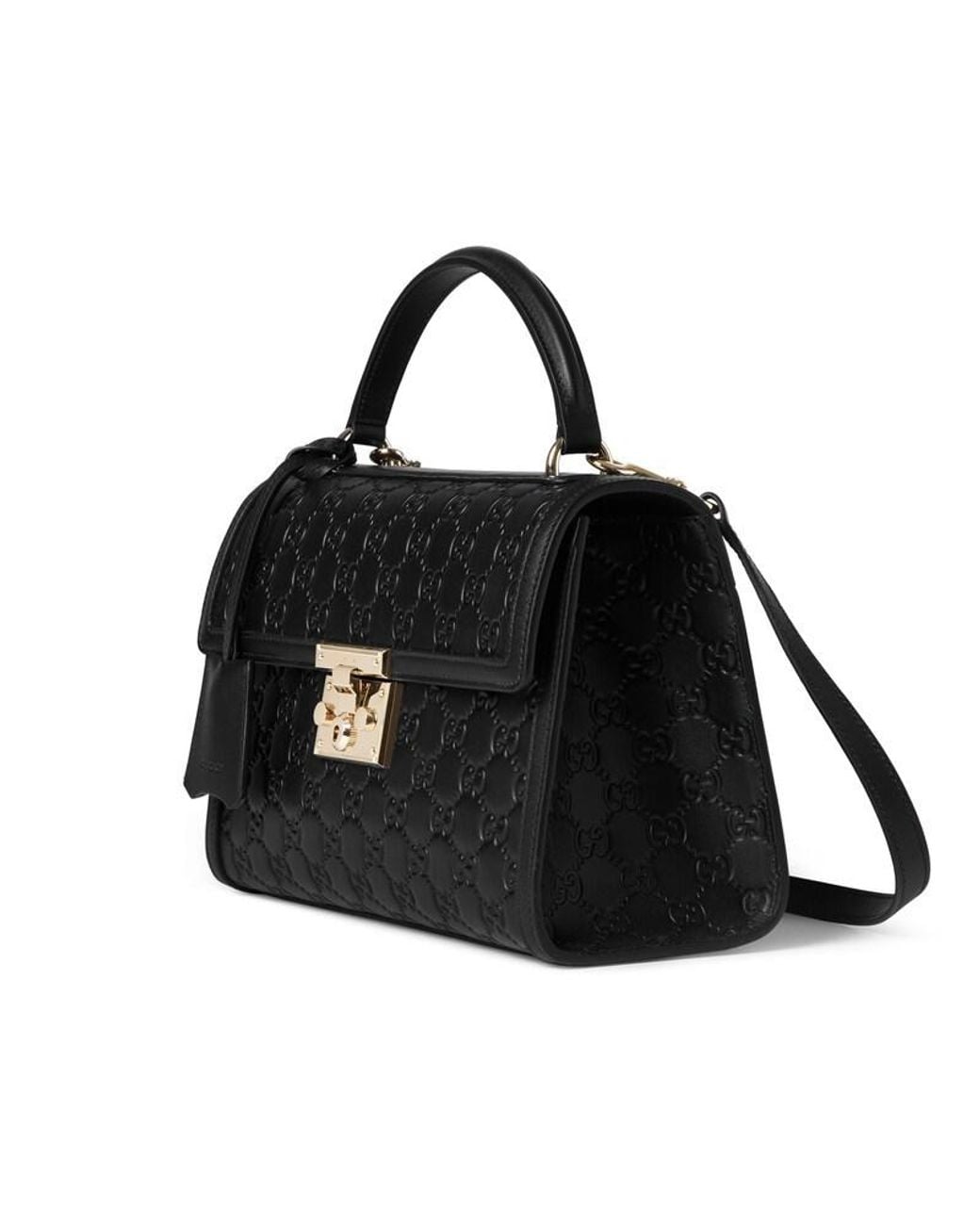 Gucci Black Padlock Medium Top Handle Bag