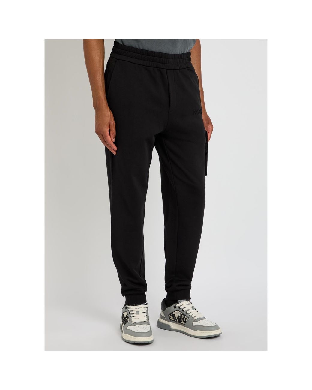 Moncler Black Cotton Slim-Fit Joggers for men