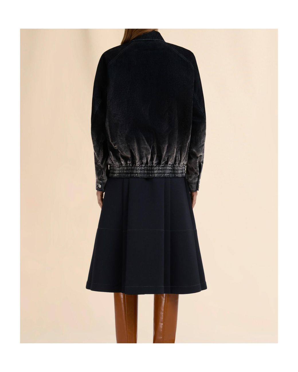 Marni Black Flocked Denim Bomber Jacket