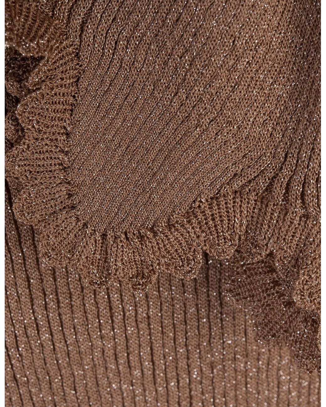 Chloé Brown Ribbed-Knit Mini Dress