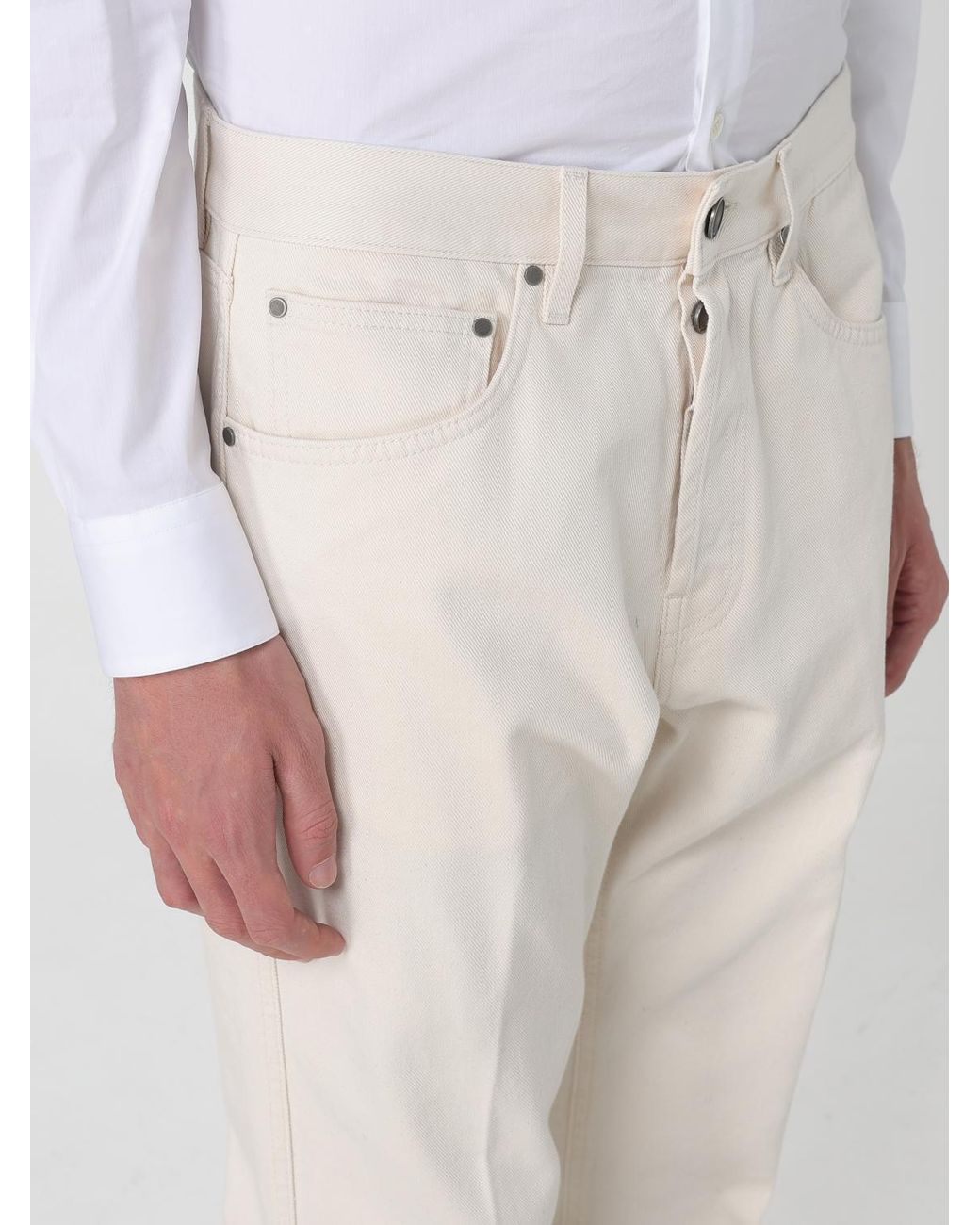 Lardini Natural Mid-Rise Straight-Leg Jeans for men