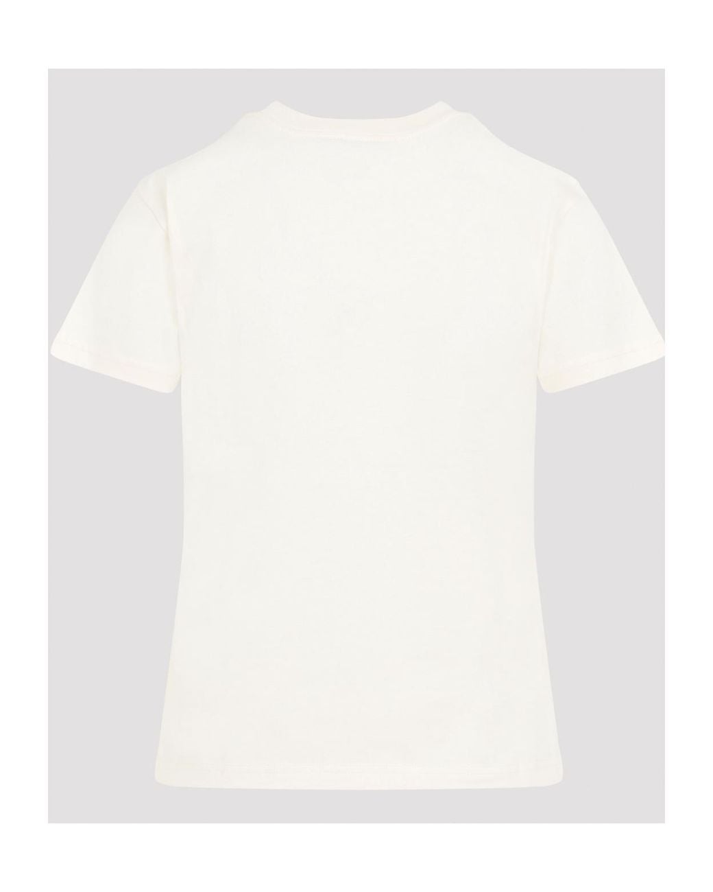 Moncler White Logo Embellished Crewneck T-Shirt