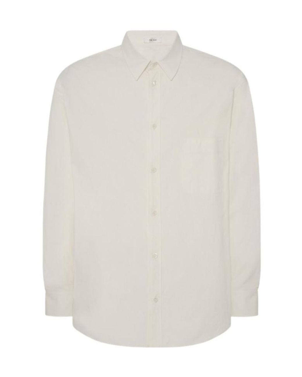 The Row White Perlo Chest-Pocket Long-Sleeve Shirt for men