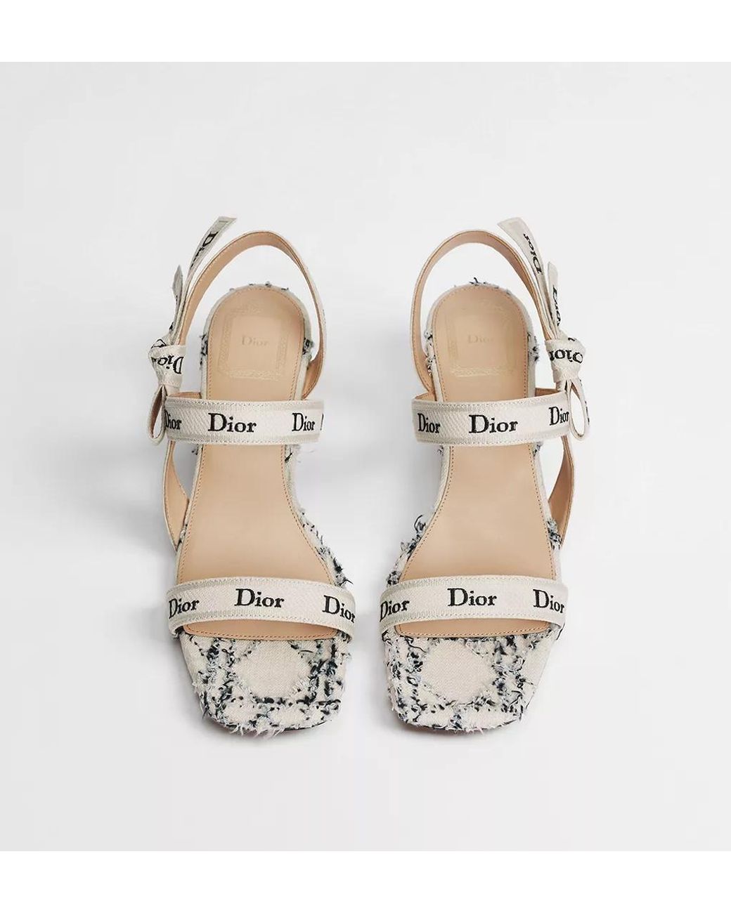 Dior White J'A Heeled Sandal With Straps