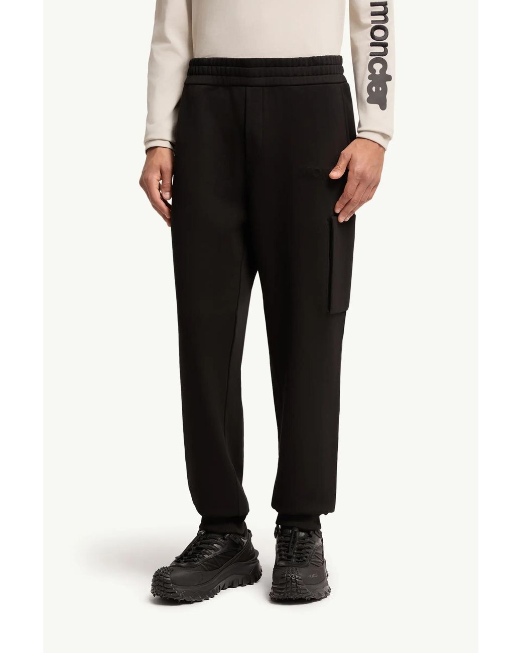 Moncler Black Logo-Patch Track Pants for men