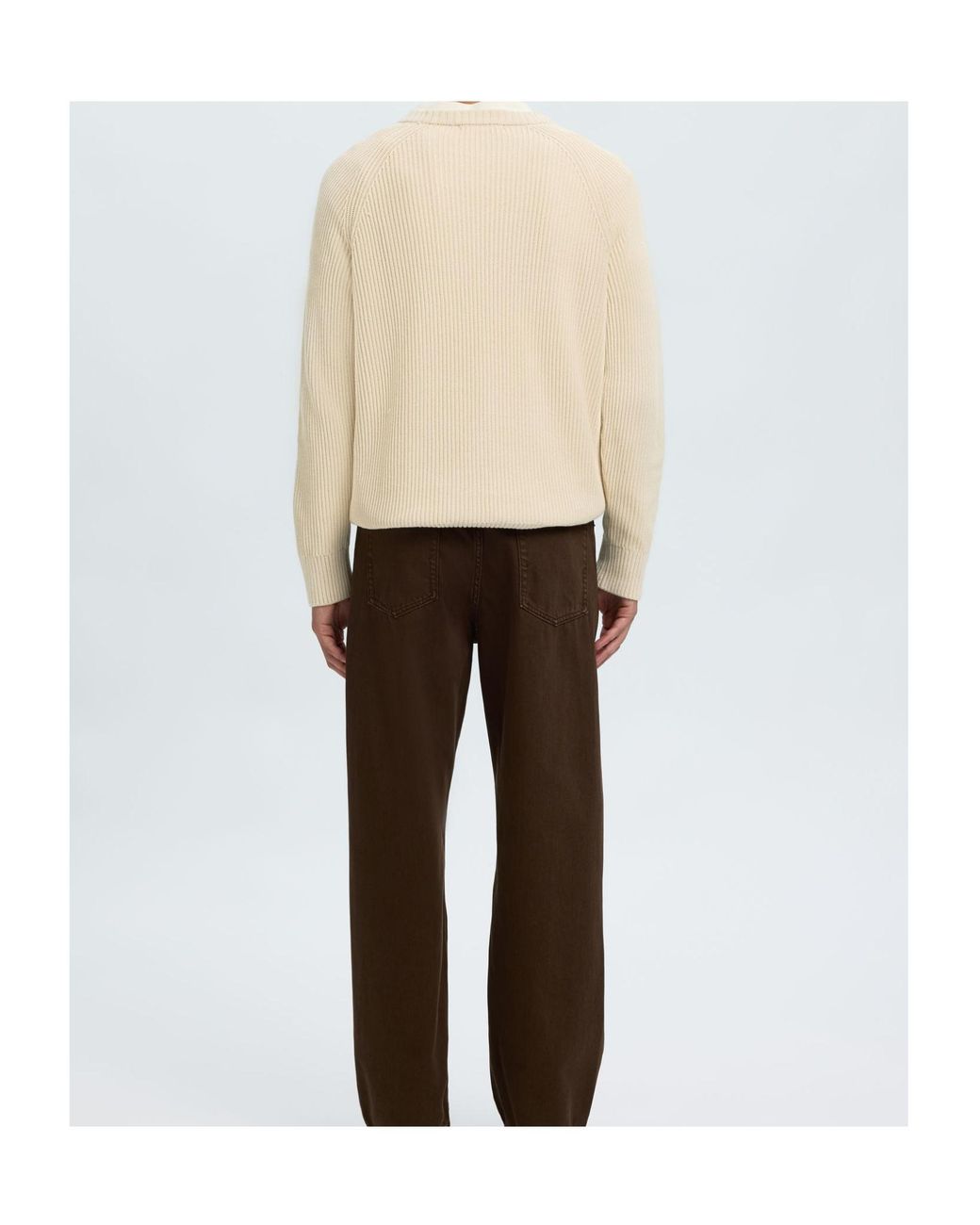 SELECTED Natural Cotton Knitted Pullover for men