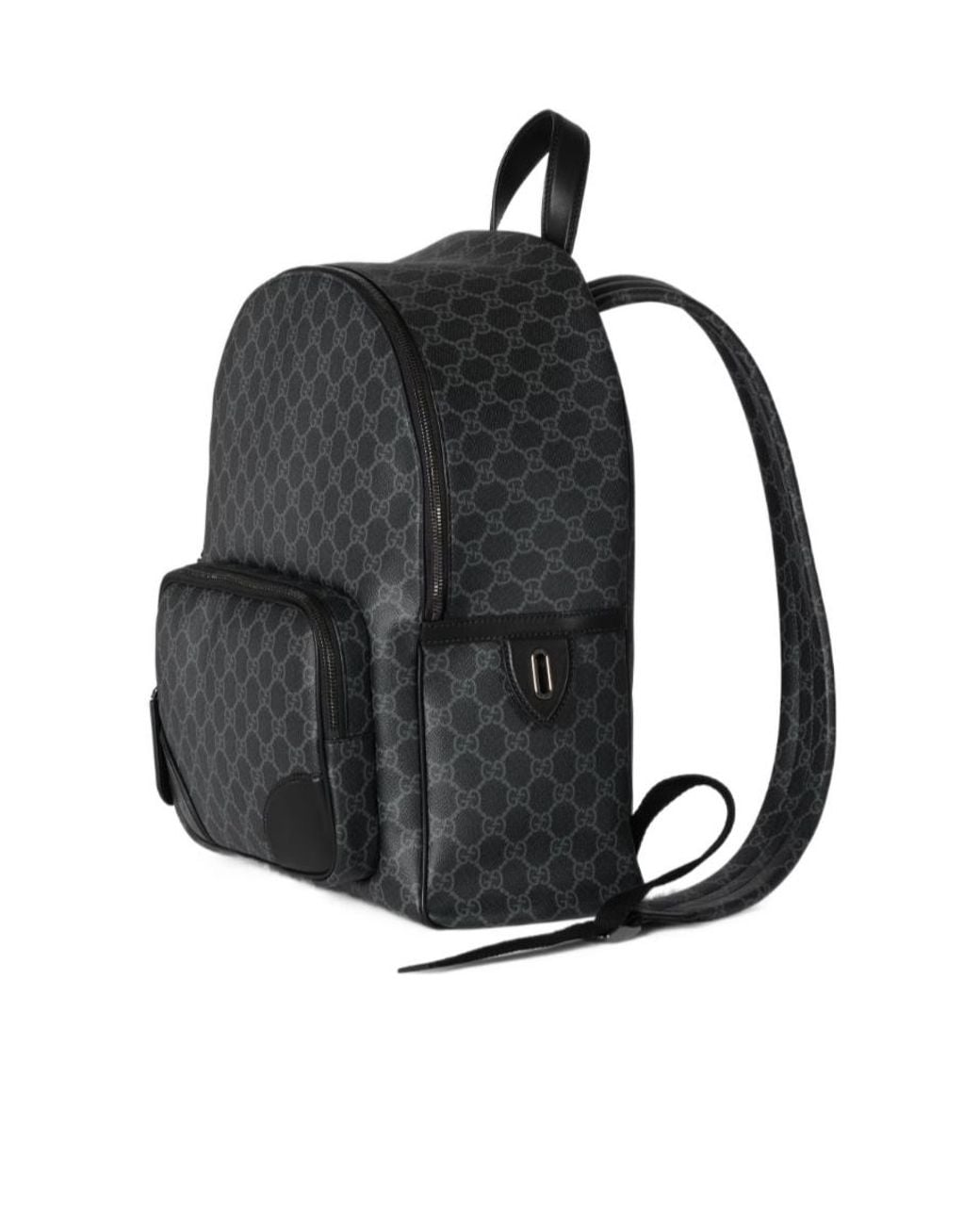 Gucci Black Gg Emblem Medium Backpack for men