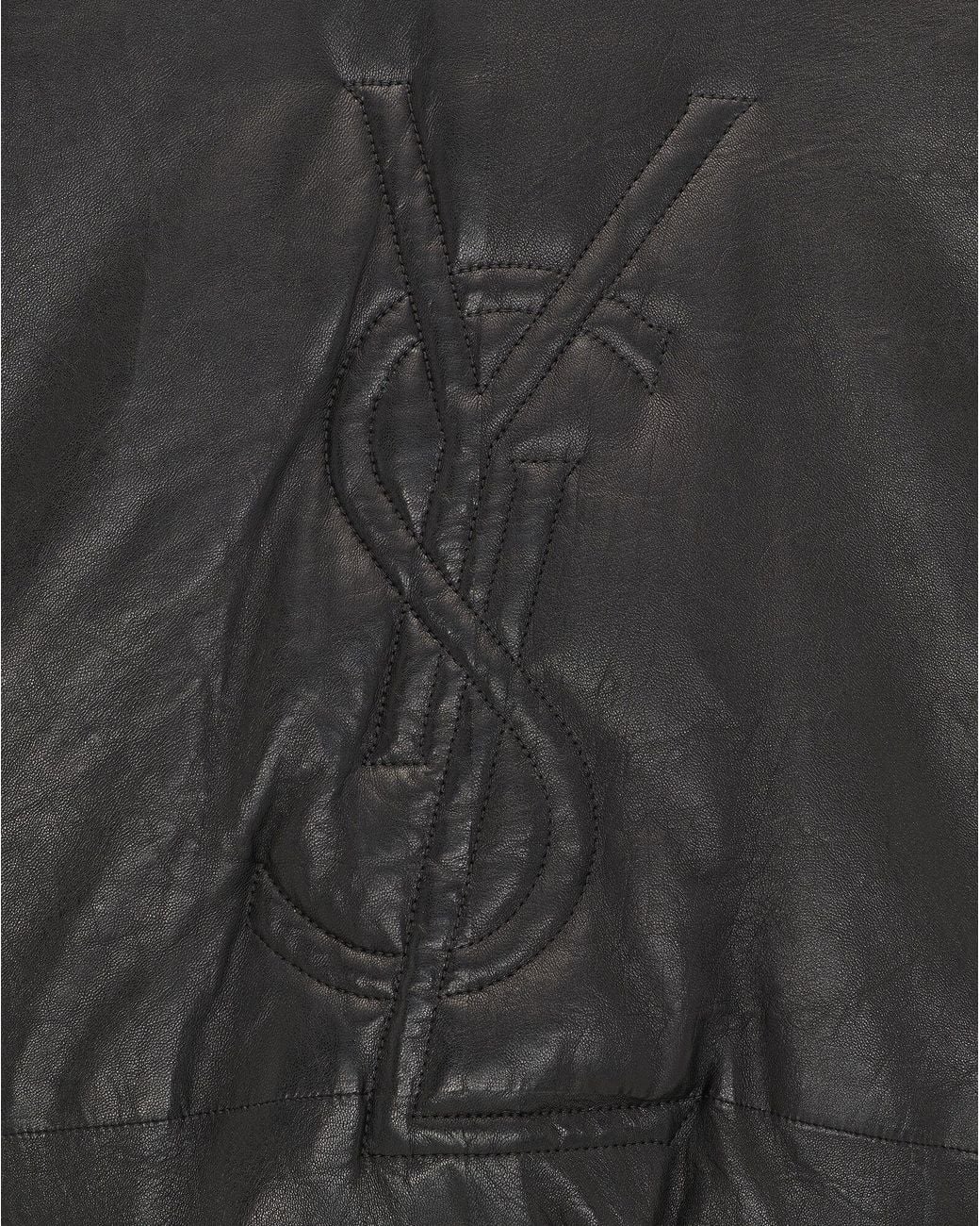 Saint Laurent Black Cassandre Puffer Jacket