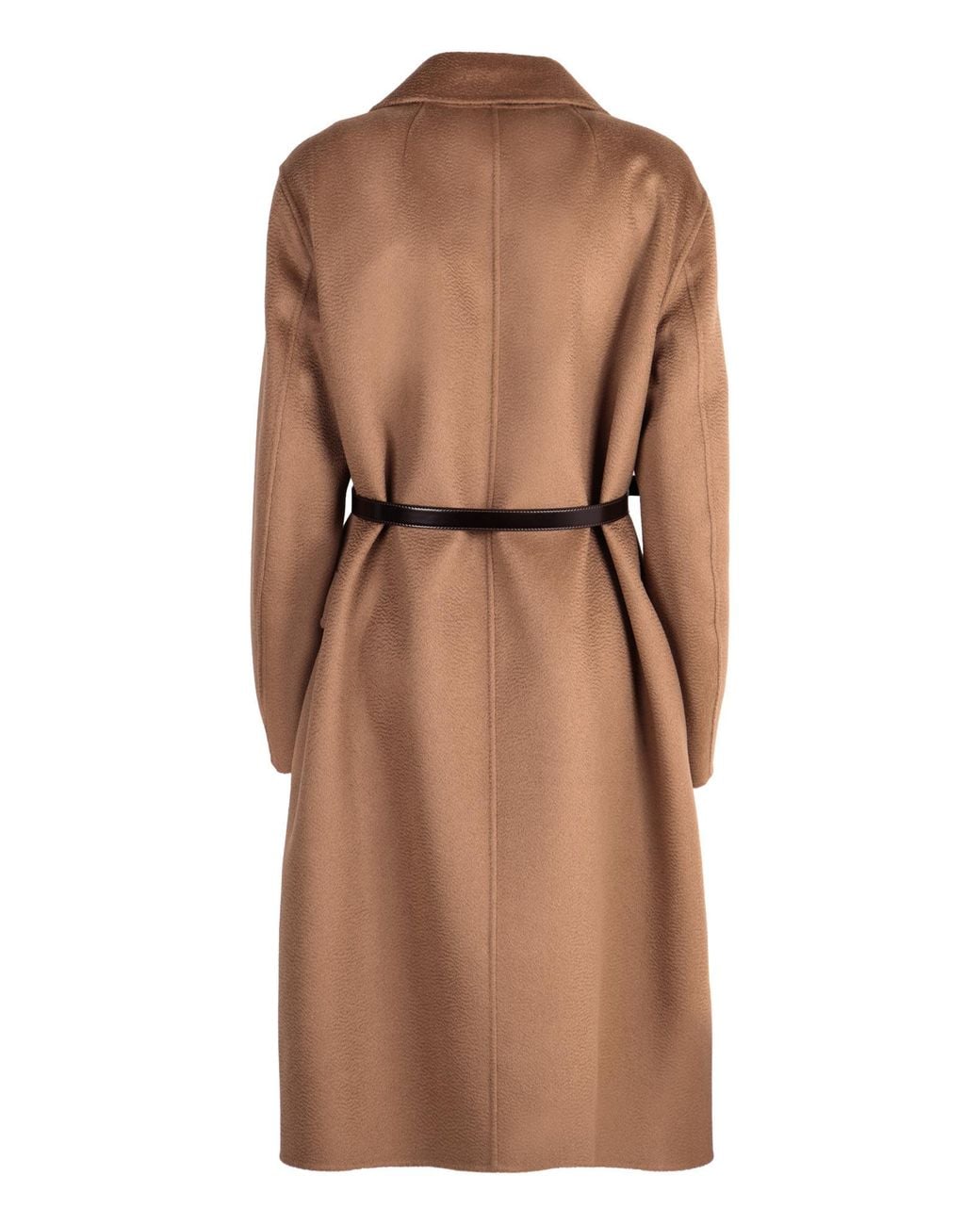 Max Mara Brown Wool Cashmere Medium Long Coat