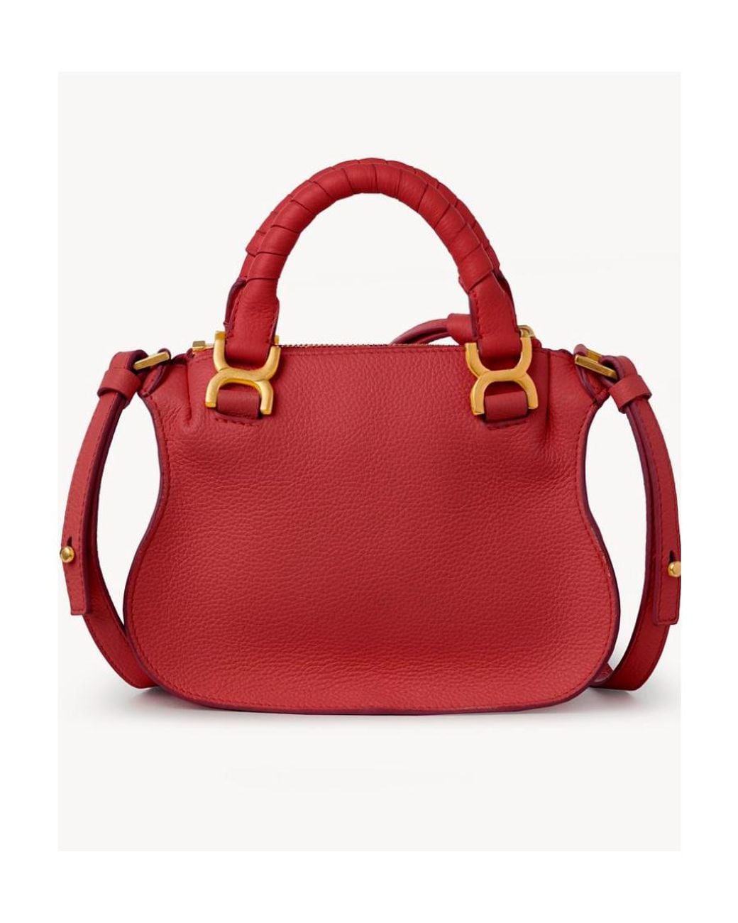 Chloé Red Debossed-Logo Leather Shoulder Bag