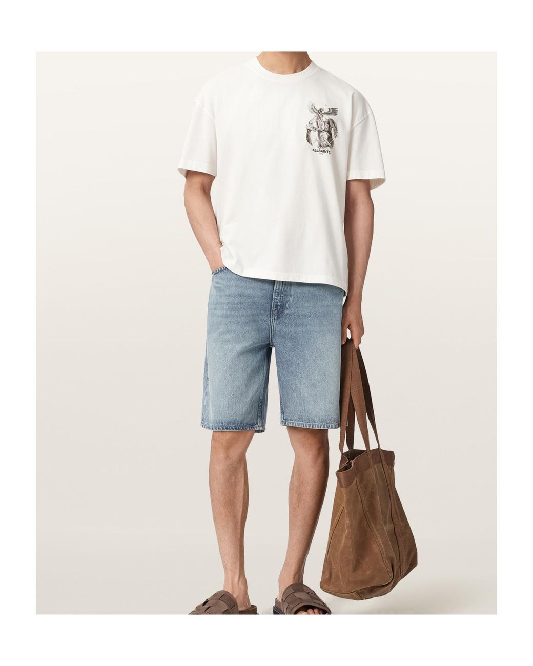 AllSaints White Seraph Graphic T-Shirt for men