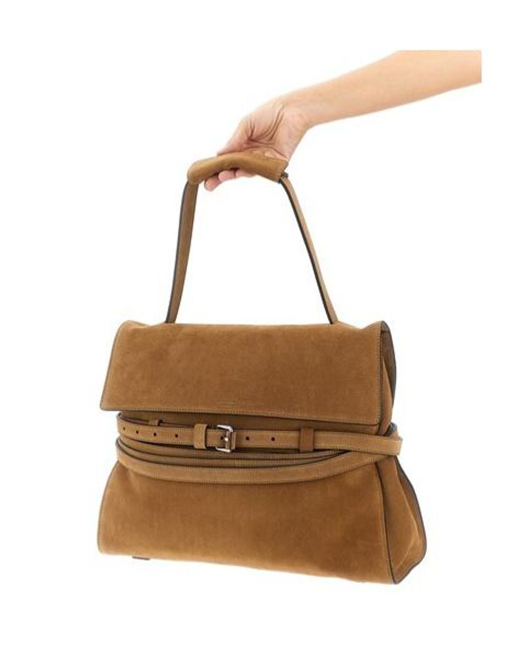 Moschino Brown Tie Me Logo Debossed Tote Bag