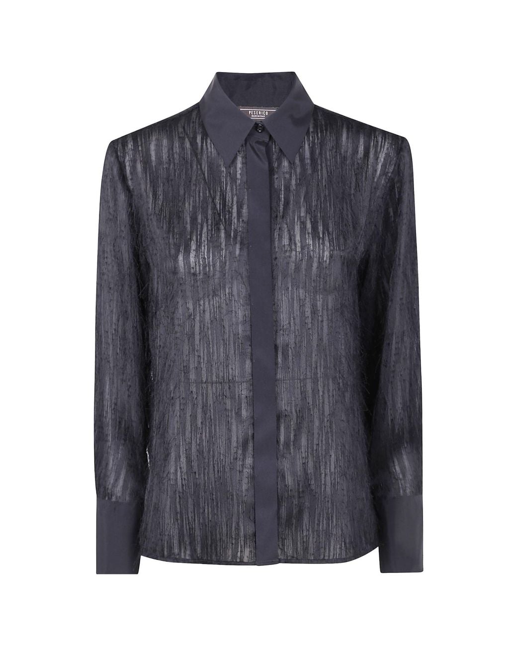 Peserico Blue Sheer Silk Shirt