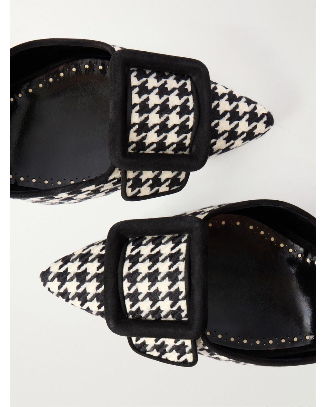 Manolo Blahnik Black Houndstooth High Heels