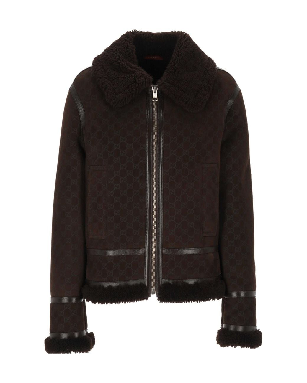 Gucci Black Gg Shearling Jacket