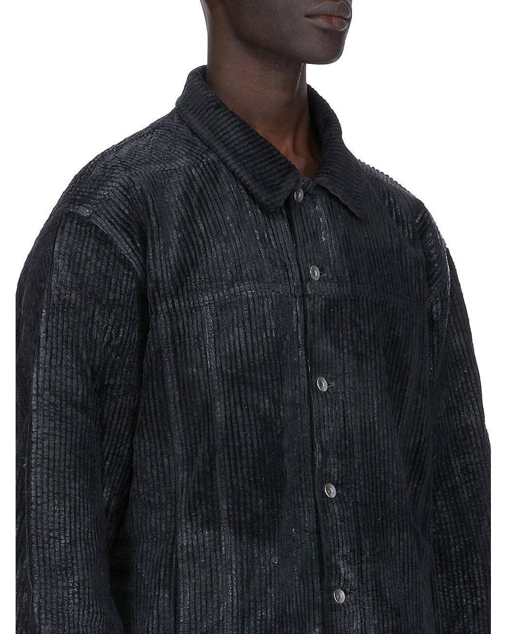 Rick Owens Black Jumbo Buttoned Shirt Jacket for men