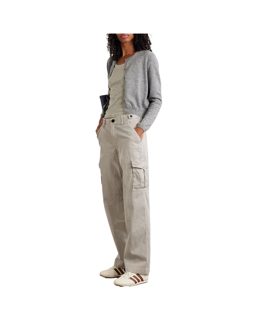 James Perse White Comfortable Cargo Pants