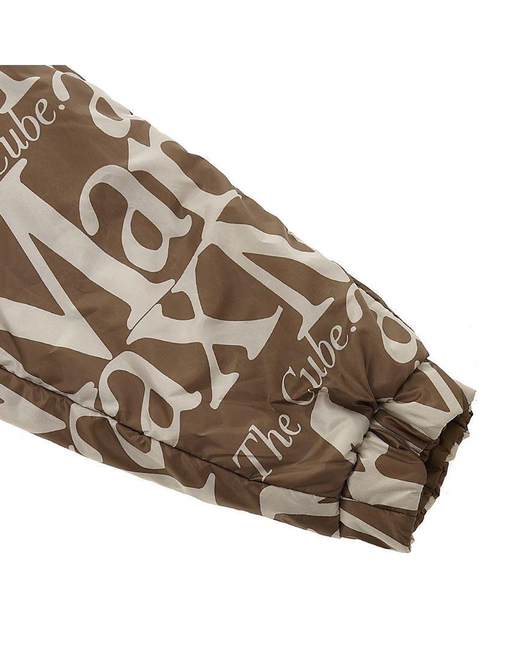 Max Mara Brown Double-Sided Down Jacket With Logo