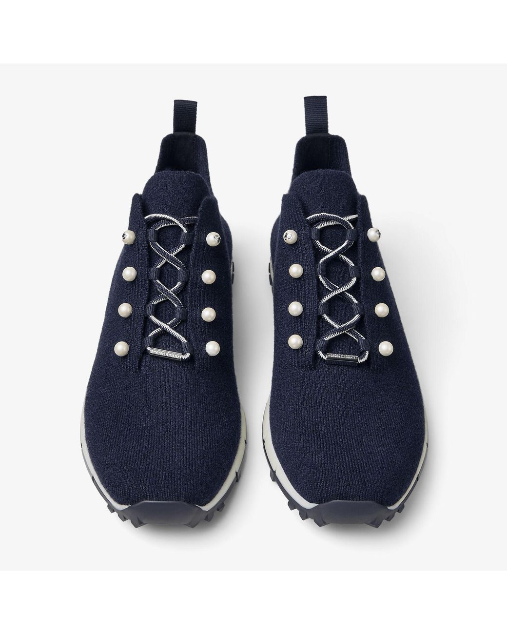 Jimmy Choo Blue Veles Cashmere Sneakers