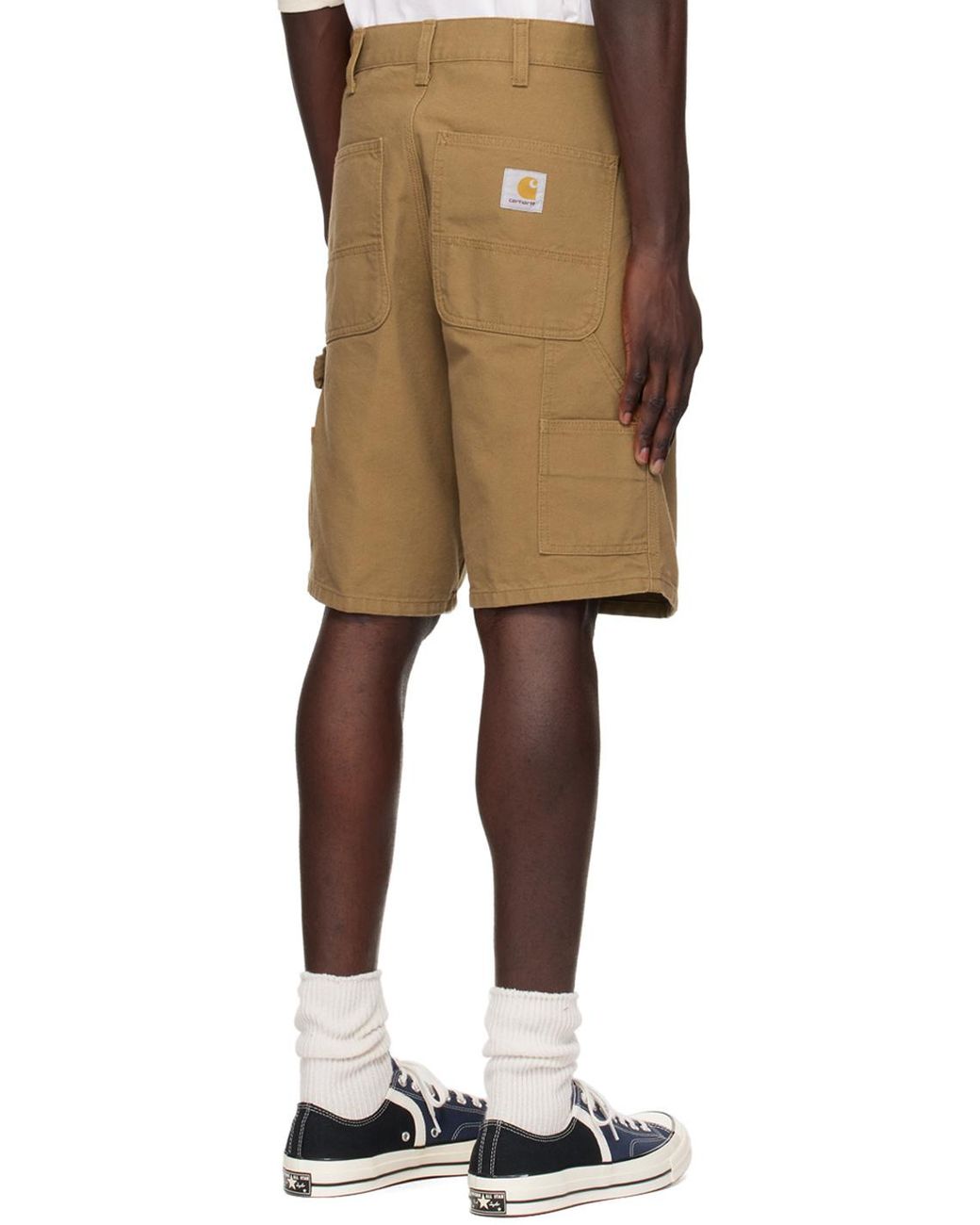 Carhartt Brown Logo Patch Chino Shorts for men