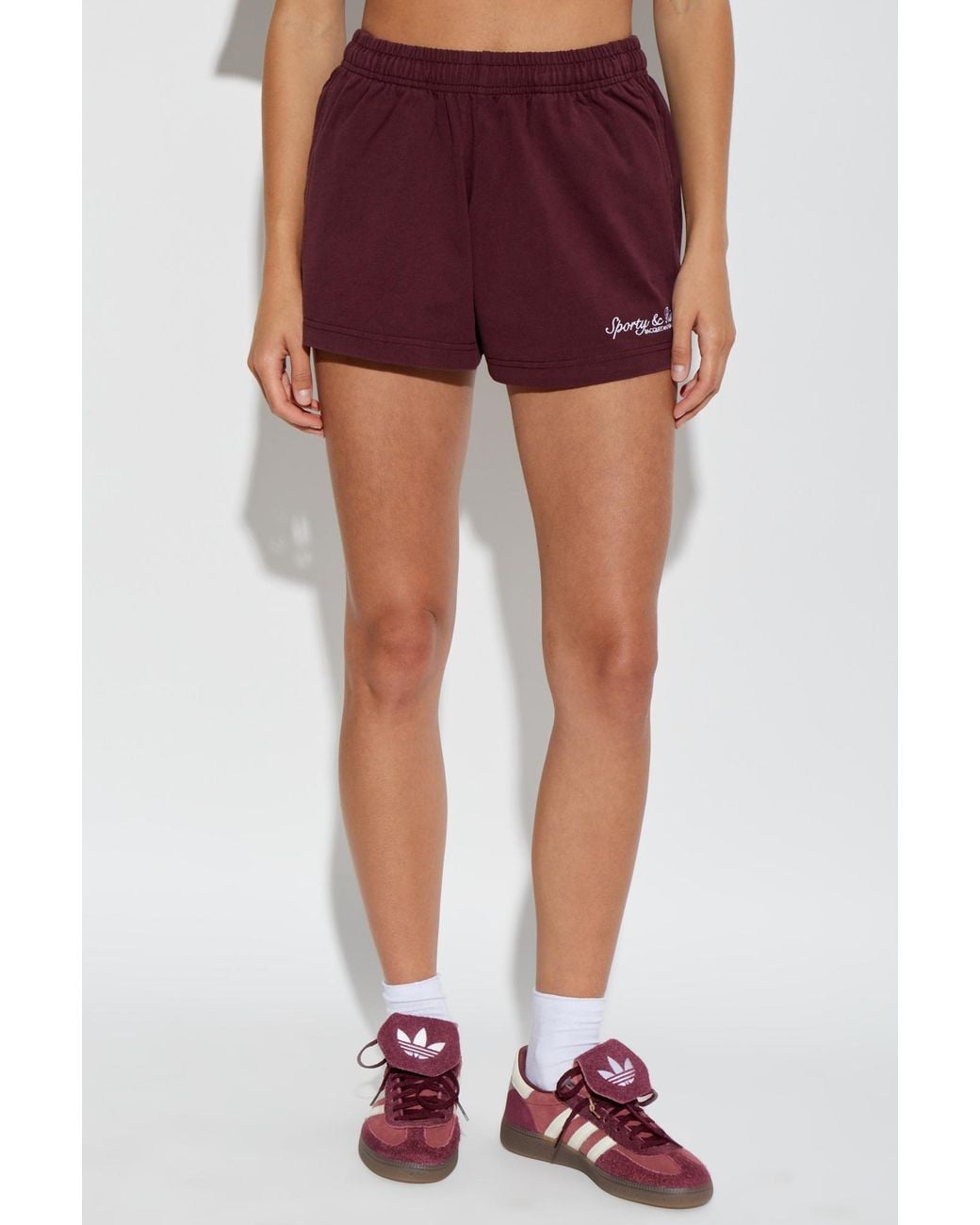 Sporty & Rich Red Elastic Waist Shorts