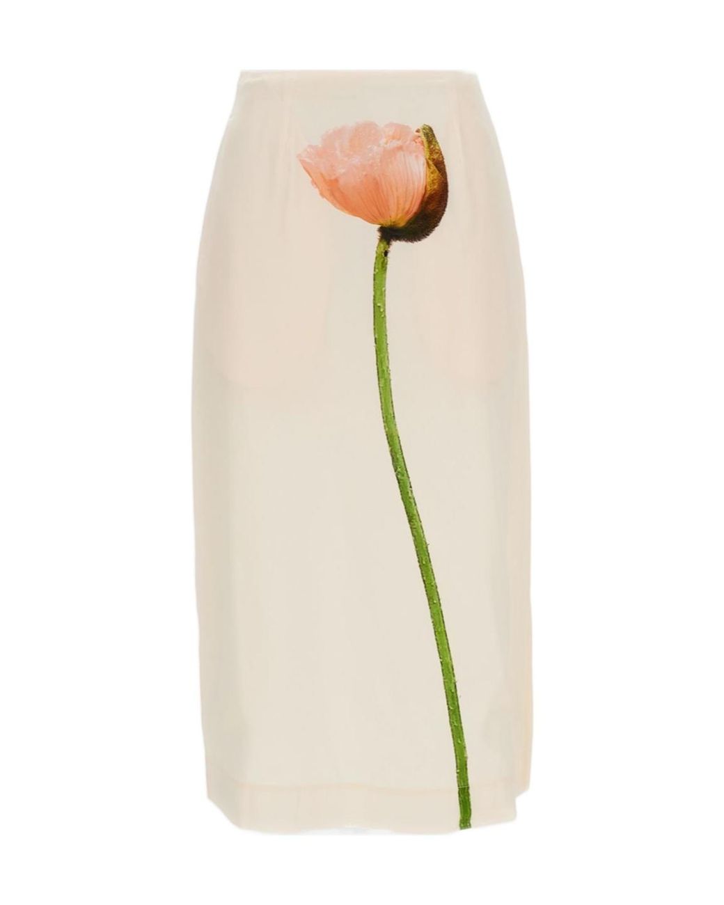 Simone Rocha White Floral Pattern Midi Skirt