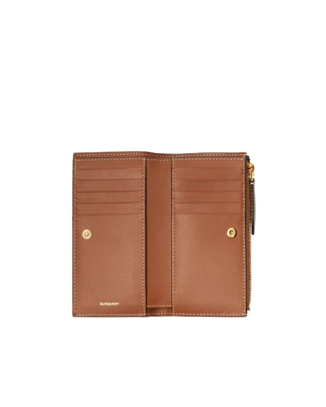Burberry Natural Checked Zip-Up Wallet
